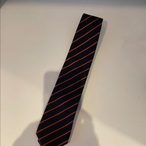 Elegant Black and Orange Striped Tie